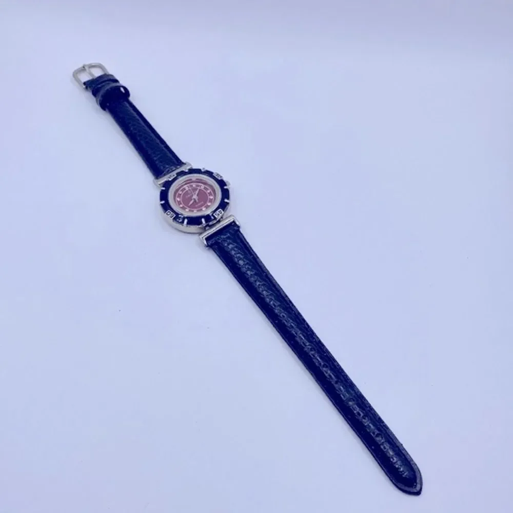 Working! Ladies Calvin Hill Quartz Small Round Face Rhinestine Watch